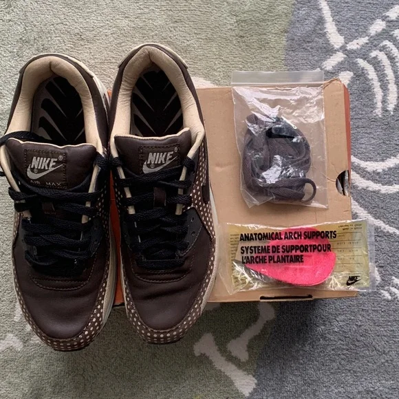 2005 NIKE AIR MAX 90 FOOTPATROL POLKA DOTS BROWN OFF WHITE ATMOS 1 313093-201 9 - Picture 14 of 15